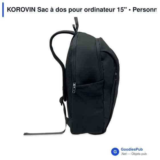 Sac à dos personnalisable pour ordinateur 15" avec logo - KOROVIN - Image 7