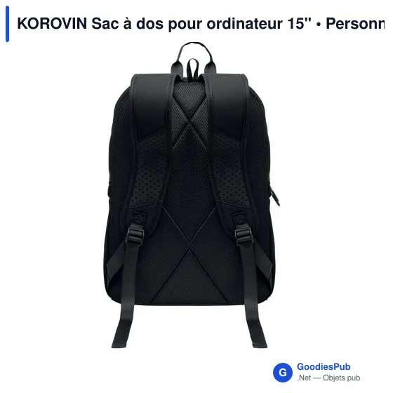Sac à dos personnalisable pour ordinateur 15" avec logo - KOROVIN - Image 8