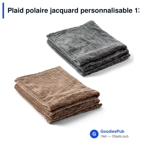 Plaid polaire jacquard personnalisable 130 x 170 cm avec logo - Kosta Linnewäfveri
