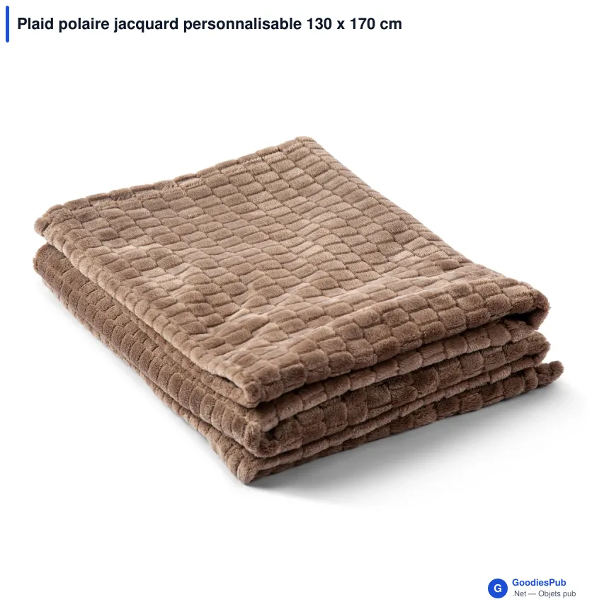 Plaid polaire jacquard personnalisable 130 x 170 cm avec logo - Kosta Linnewäfveri - Image 3