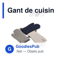 Gant de cuisine personnalisable en coton et cuir PU avec logo - Kosta Linnewäfveri - Miniature 1