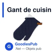 Gant de cuisine personnalisable en coton et cuir PU avec logo - Kosta Linnewäfveri - Miniature 2