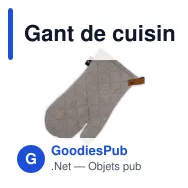 Gant de cuisine personnalisable en coton et cuir PU avec logo - Kosta Linnewäfveri - Miniature 3