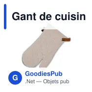 Gant de cuisine personnalisable en coton et cuir PU avec logo - Kosta Linnewäfveri - Miniature 4