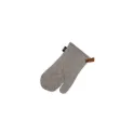 Variante Gris - Gant de cuisine personnalisable en coton et cuir PU avec logo - Kosta Linnewäfveri