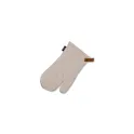 Variante Beige - Gant de cuisine personnalisable en coton et cuir PU avec logo - Kosta Linnewäfveri