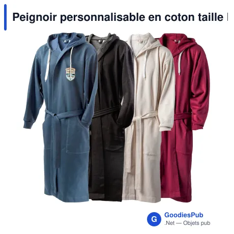 Peignoir personnalisable en coton taille L/XL avec logo - Kosta Linnewäfveri College