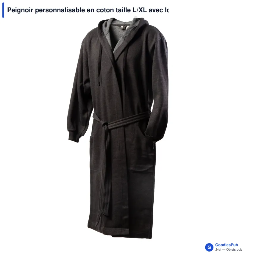 Peignoir personnalisable en coton taille L/XL avec logo - Kosta Linnewäfveri College - Image 2