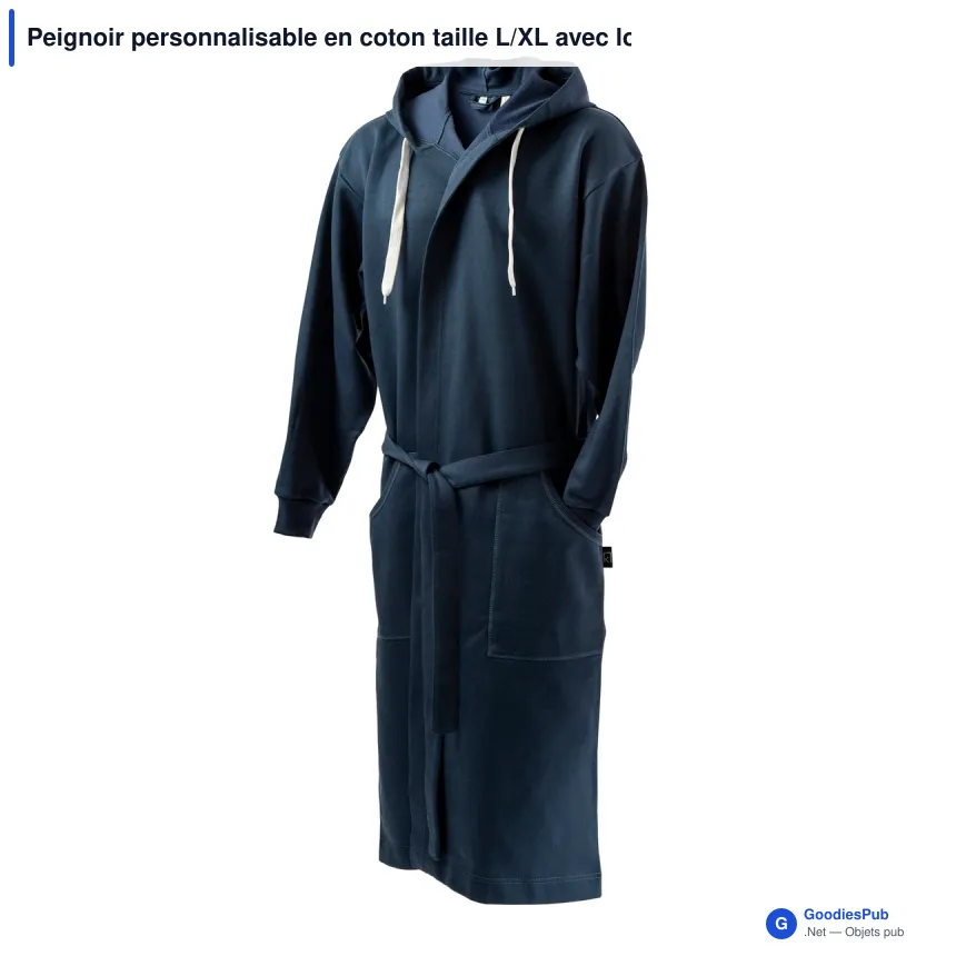 Peignoir personnalisable en coton taille L/XL avec logo - Kosta Linnewäfveri College - Image 3