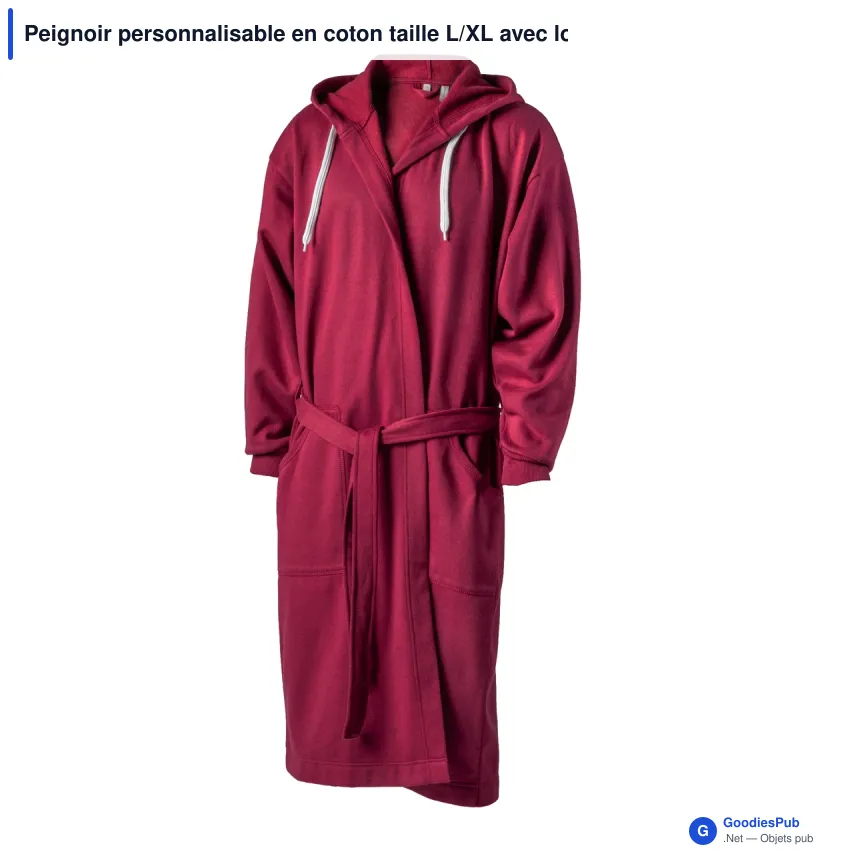 Peignoir personnalisable en coton taille L/XL avec logo - Kosta Linnewäfveri College - Image 4