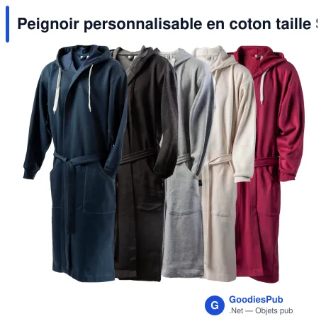 Peignoir personnalisable en coton taille S/M avec logo - Kosta Linnewäfveri College