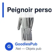 Peignoir personnalisable en coton taille S/M avec logo - Kosta Linnewäfveri College - Miniature 3