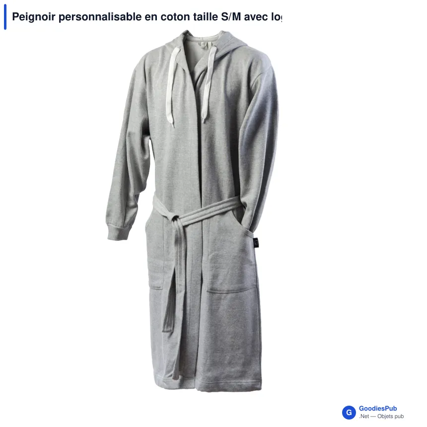 Peignoir personnalisable en coton taille S/M avec logo - Kosta Linnewäfveri College - Image 3