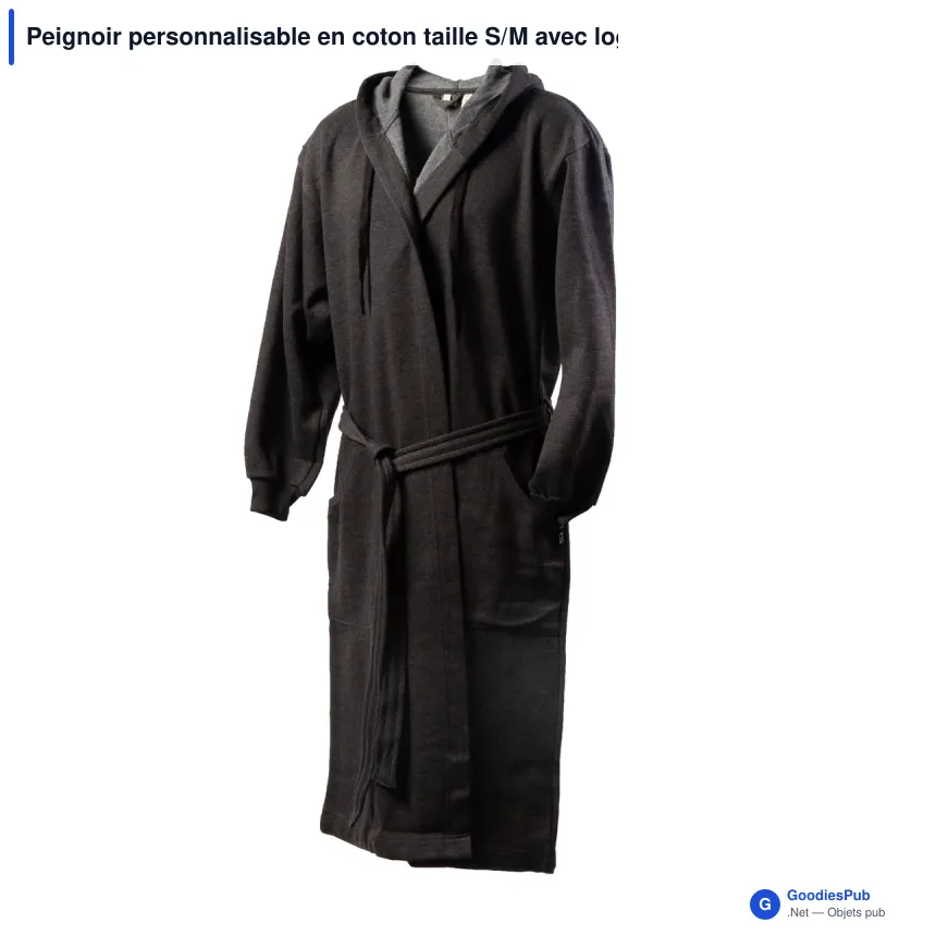Peignoir personnalisable en coton taille S/M avec logo - Kosta Linnewäfveri College - Image 4