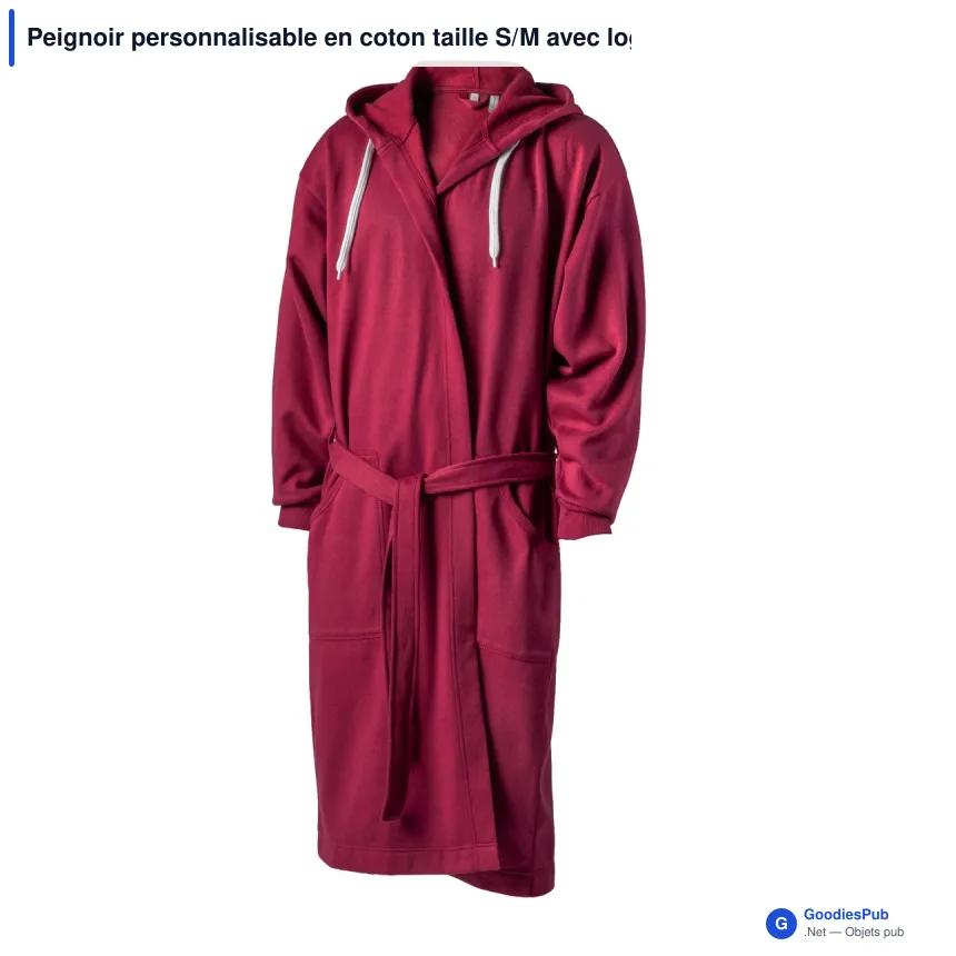 Peignoir personnalisable en coton taille S/M avec logo - Kosta Linnewäfveri College - Image 5