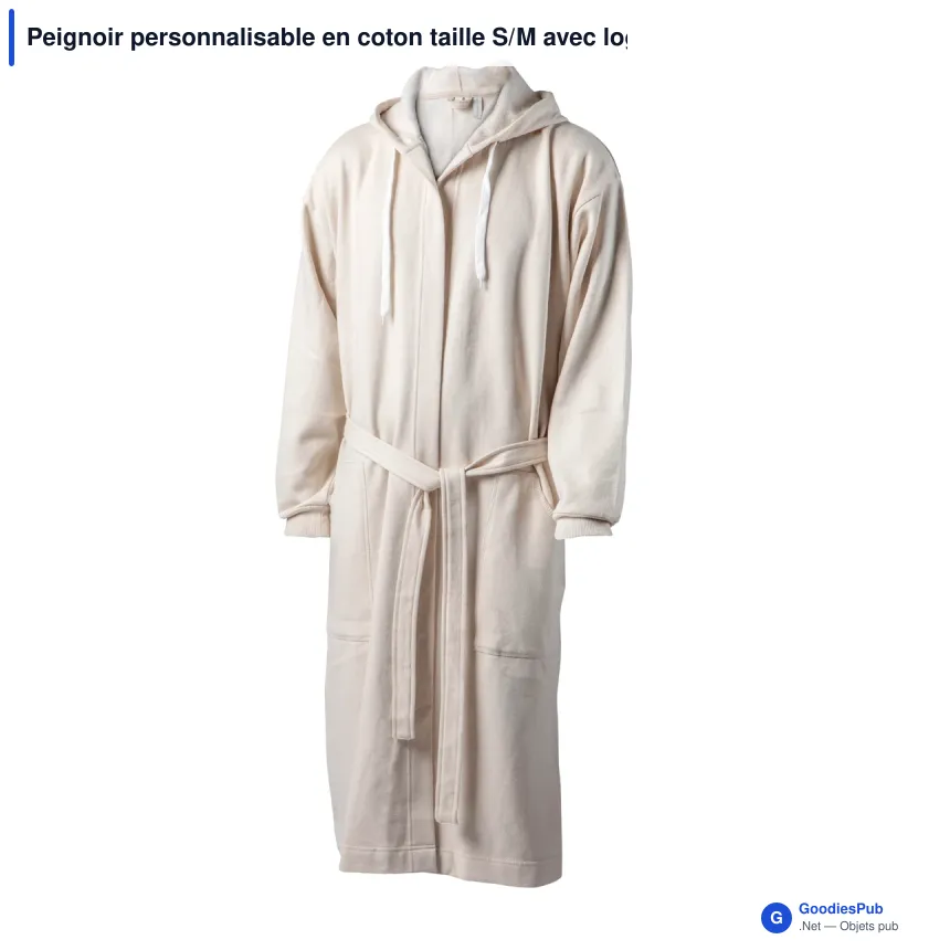 Peignoir personnalisable en coton taille S/M avec logo - Kosta Linnewäfveri College - Image 6