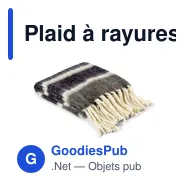Plaid à rayures personnalisable en laine 130 x 170 cm avec logo - Kosta Linnewäfveri - Miniature 2