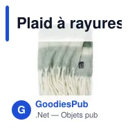 Plaid à rayures personnalisable en laine 130 x 170 cm avec logo - Kosta Linnewäfveri - Miniature 3