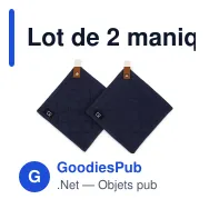 Lot de 2 maniques personnalisable en coton et cuir PU avec logo - Kosta Linnewäfveri - Miniature 3