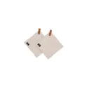 Variante Beige - Lot de 2 maniques personnalisable en coton et cuir PU avec logo - Kosta Linnewäfveri