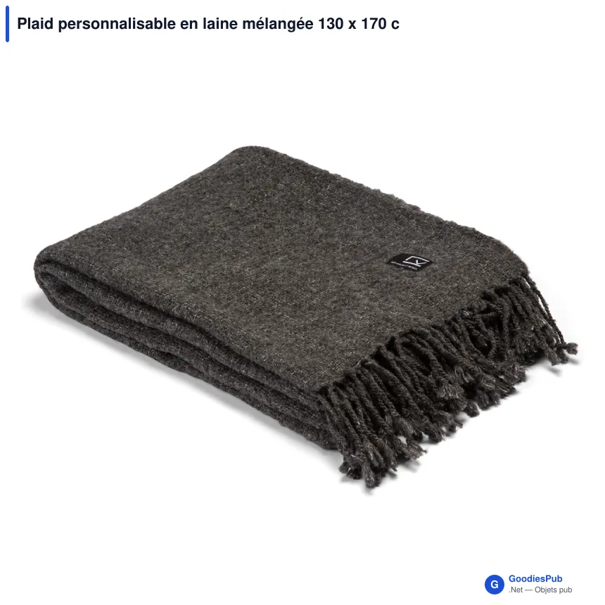 Plaid personnalisable en laine mélangée 130 x 170 cm avec logo - Kosta Linnewäfveri - Image 3