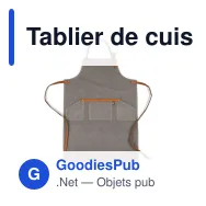 Tablier de cuisine personnalisable en coton et cuir PU avec logo - Kosta Linnewäfveri - Miniature 3