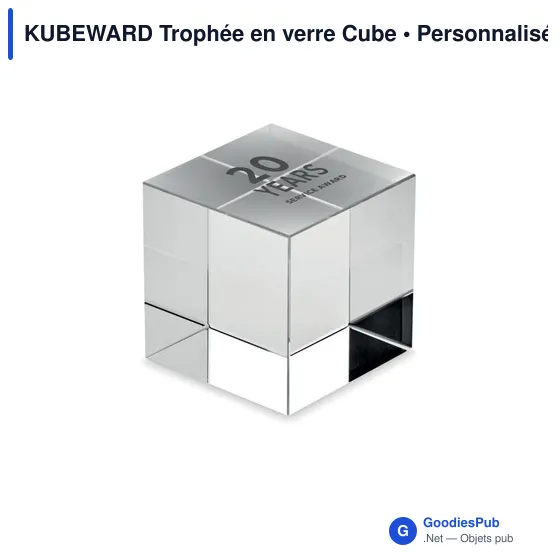 Trophée en verre personnalisable KUBEWARD avec logo - Image 4