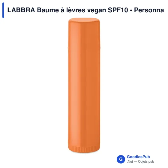 Baume à lèvres personnalisable LABBRA avec logo - Vegan SPF10 - Image 2
