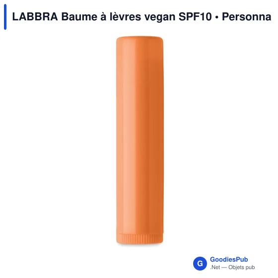 Baume à lèvres personnalisable LABBRA avec logo - Vegan SPF10 - Image 3