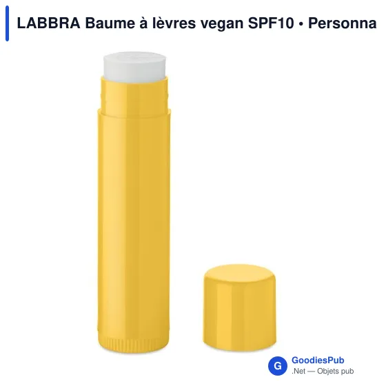 Baume à lèvres personnalisable LABBRA avec logo - Vegan SPF10 - Image 5