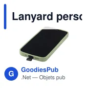Lanyard personnalisable en RPET pour attache téléphone - Lace Lanyard GRSavec logo - Miniature 5
