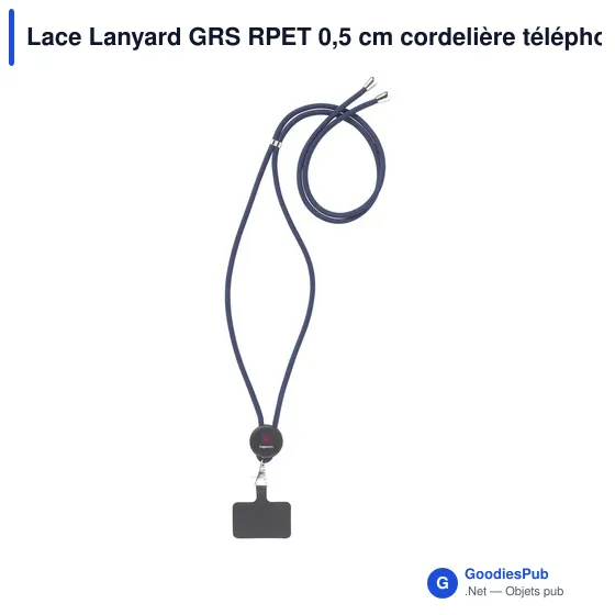 Lanyard personnalisable en RPET pour attache téléphone - Lace Lanyard GRSavec logo - Image 9
