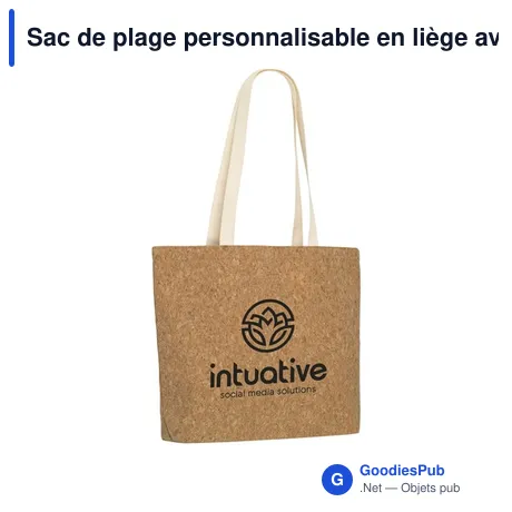 Sac de plage personnalisable en liège avec logo - Lagos Cork Shopper