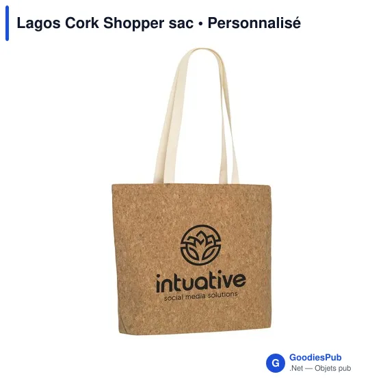 Sac de plage personnalisable en liège avec logo - Lagos Cork Shopper - Image 1