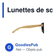 Lunettes de soleil personnalisables Laguna Bamboo avec logo - Miniature 1