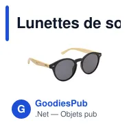 Lunettes de soleil personnalisables Laguna Bamboo avec logo - Miniature 3