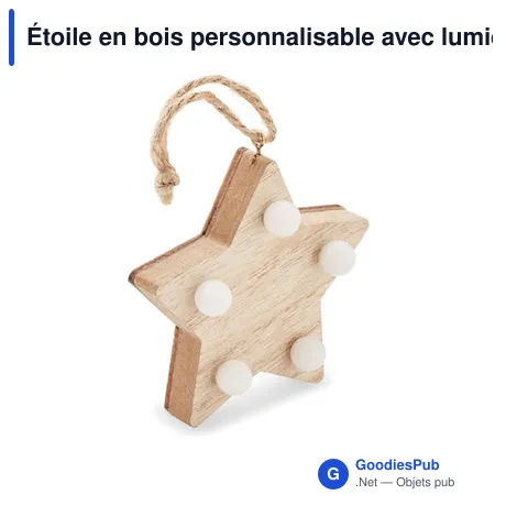 Étoile en bois personnalisable avec lumières LED - LALIEavec logo