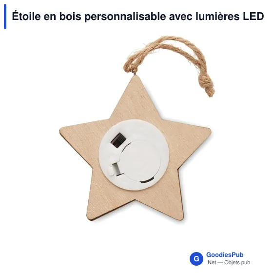 Étoile en bois personnalisable avec lumières LED - LALIEavec logo - Image 2