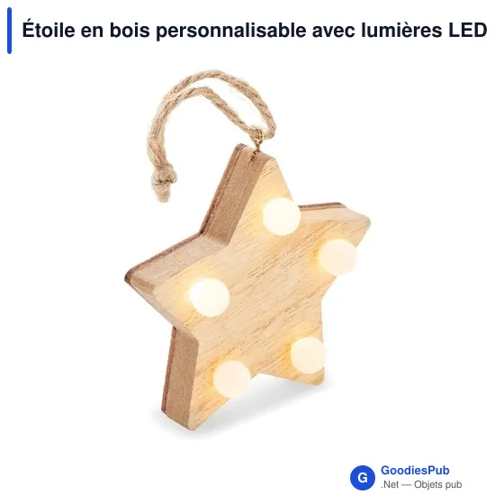 Étoile en bois personnalisable avec lumières LED - LALIEavec logo - Image 3