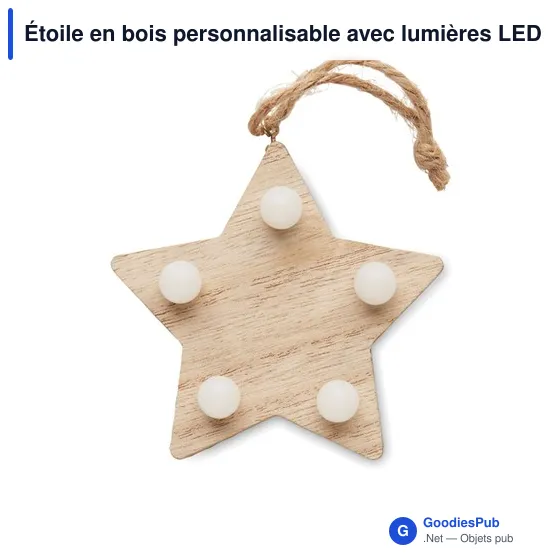 Étoile en bois personnalisable avec lumières LED - LALIEavec logo - Image 4