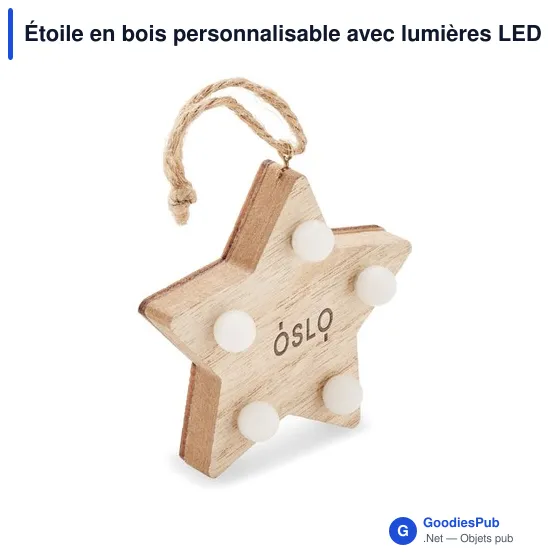Étoile en bois personnalisable avec lumières LED - LALIEavec logo - Image 5