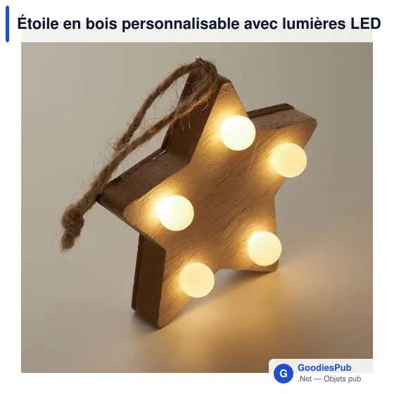 Étoile en bois personnalisable avec lumières LED - LALIEavec logo - Image 6