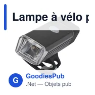 Lampe à vélo personnalisable avec logo - Modèle Ethan - Miniature 1