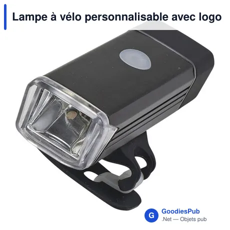 Lampe à vélo personnalisable avec logo - Modèle Ethan