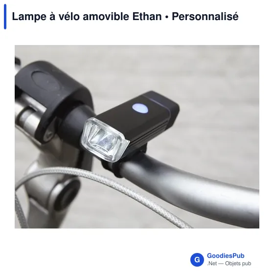 Lampe à vélo personnalisable avec logo - Modèle Ethan - Image 4