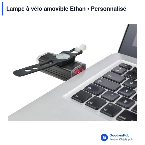 Lampe à vélo personnalisable avec logo - Modèle Ethan - Image 5