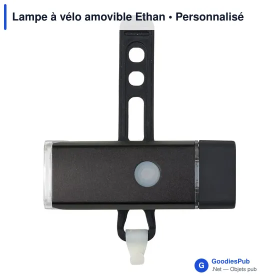 Lampe à vélo personnalisable avec logo - Modèle Ethan - Image 6