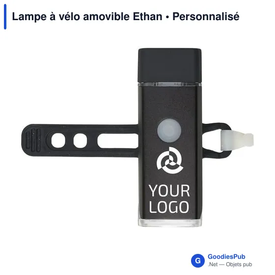 Lampe à vélo personnalisable avec logo - Modèle Ethan - Image 7