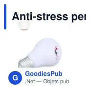 Anti-stress personnalisable en forme de lampe en mousse PU avec logo - Blanc - Miniature 1