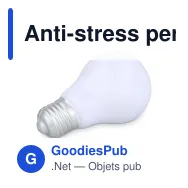 Anti-stress personnalisable en forme de lampe en mousse PU avec logo - Blanc - Miniature 2